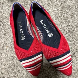 Rothys 8.5 Red Stripe Points